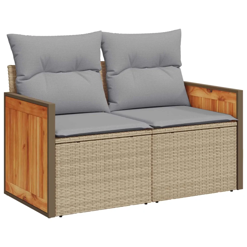 Set Divano da Giardino con cuscino 8 pcs Beige e Grigio Chiaro 3363167 - Image 6