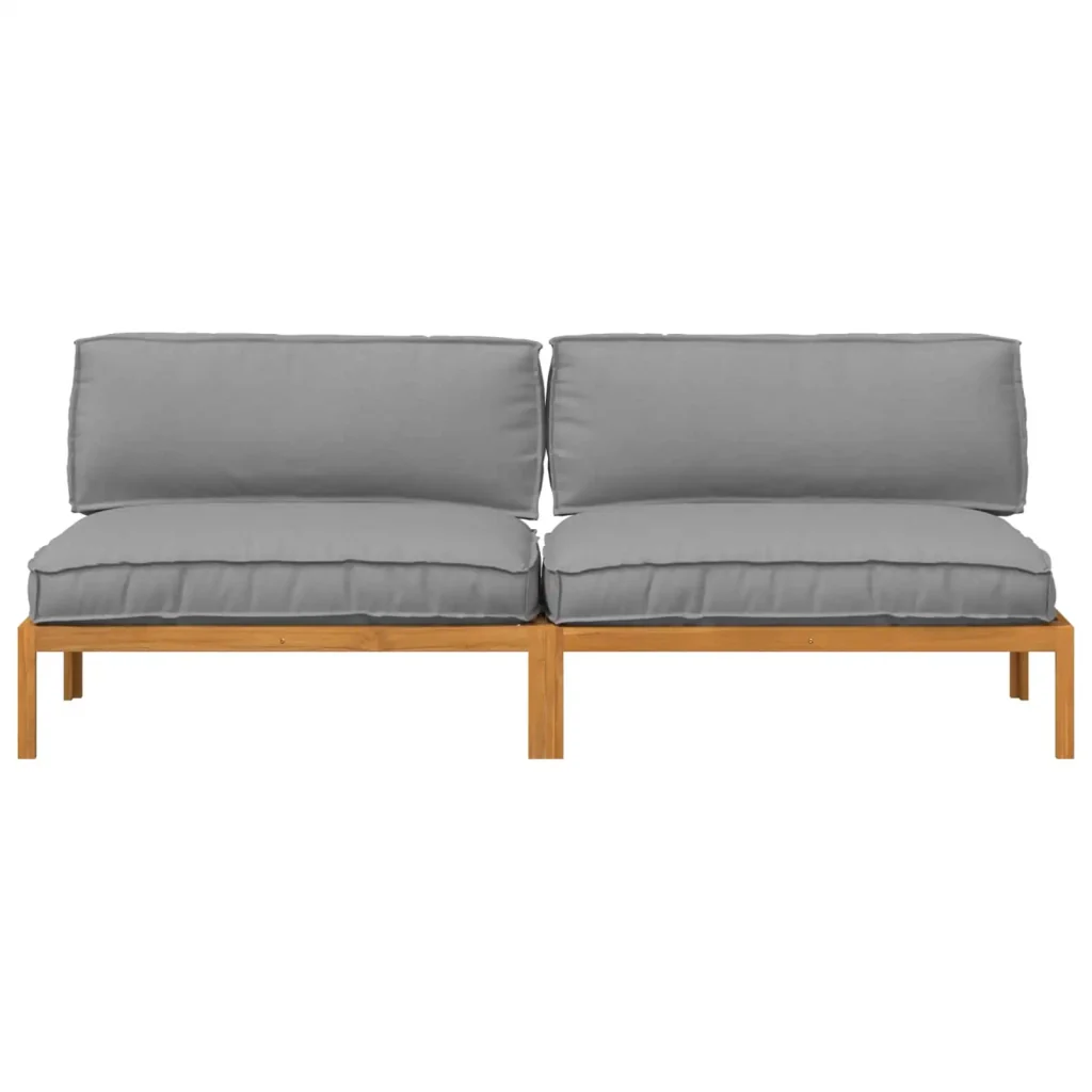 Set di divani con cuscino 2 pcs Grigio Legno di Acacia Massello 3418217 - Image 6