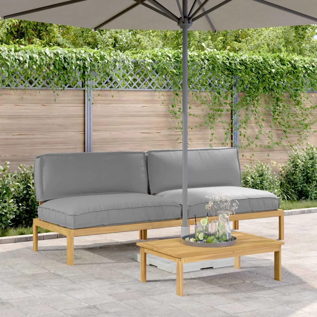 Set di divani con cuscino 2 pcs Grigio Legno di Acacia Massello 3418227