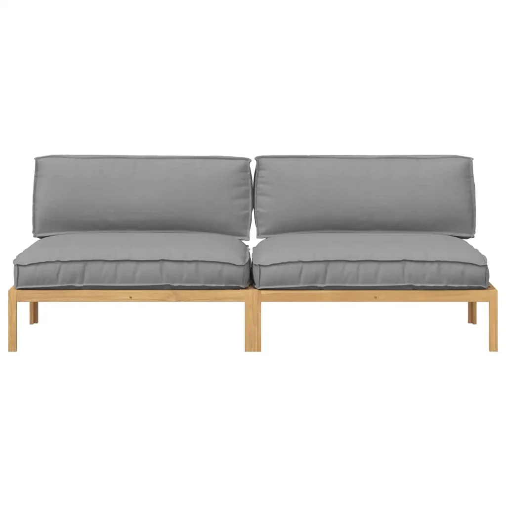 Set di divani con cuscino 2 pcs Grigio Legno di Acacia Massello 3418227 - Image 6