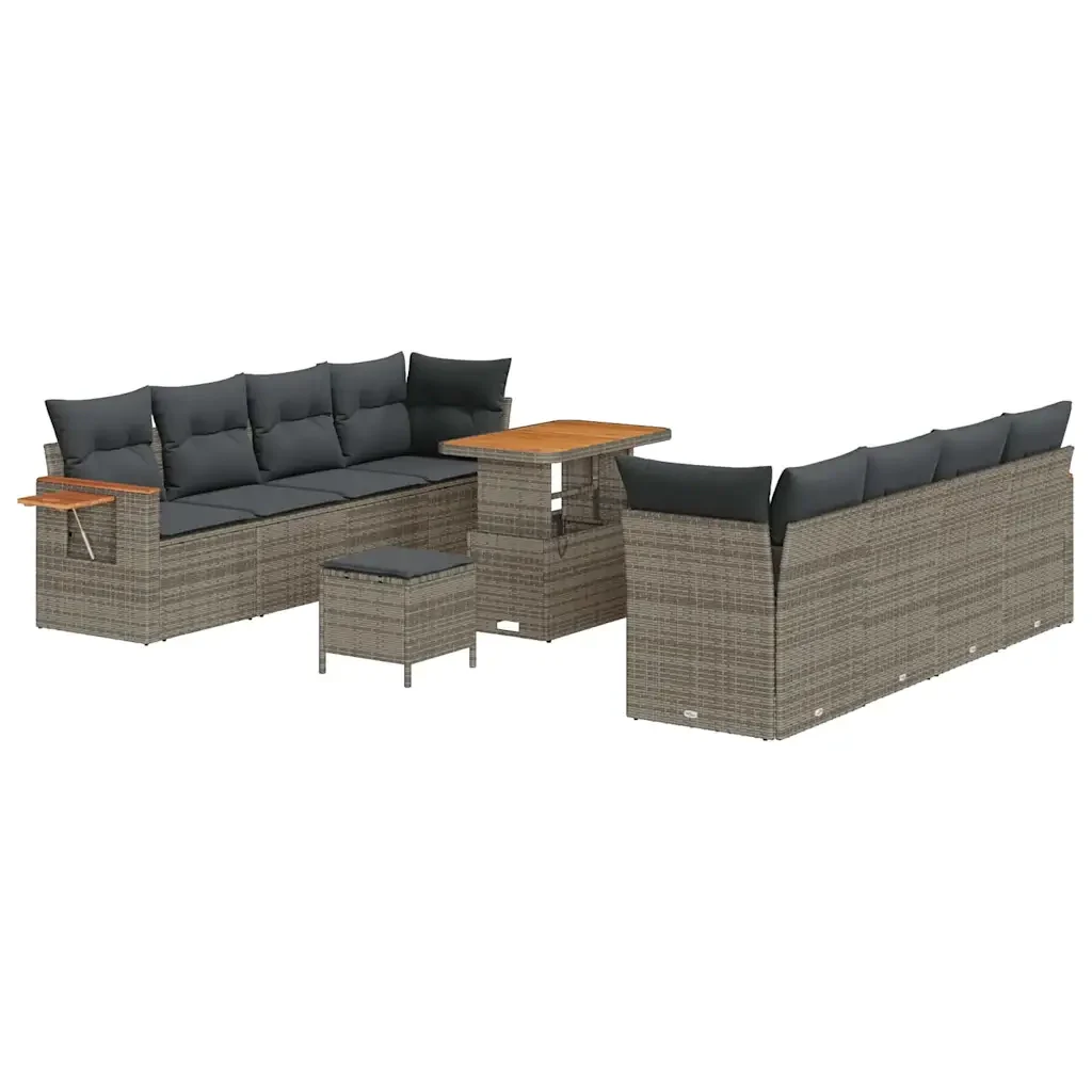 Set Divano da Giardino con cuscino 12 pcs Grigio polyrattan 3365103 - Image 2
