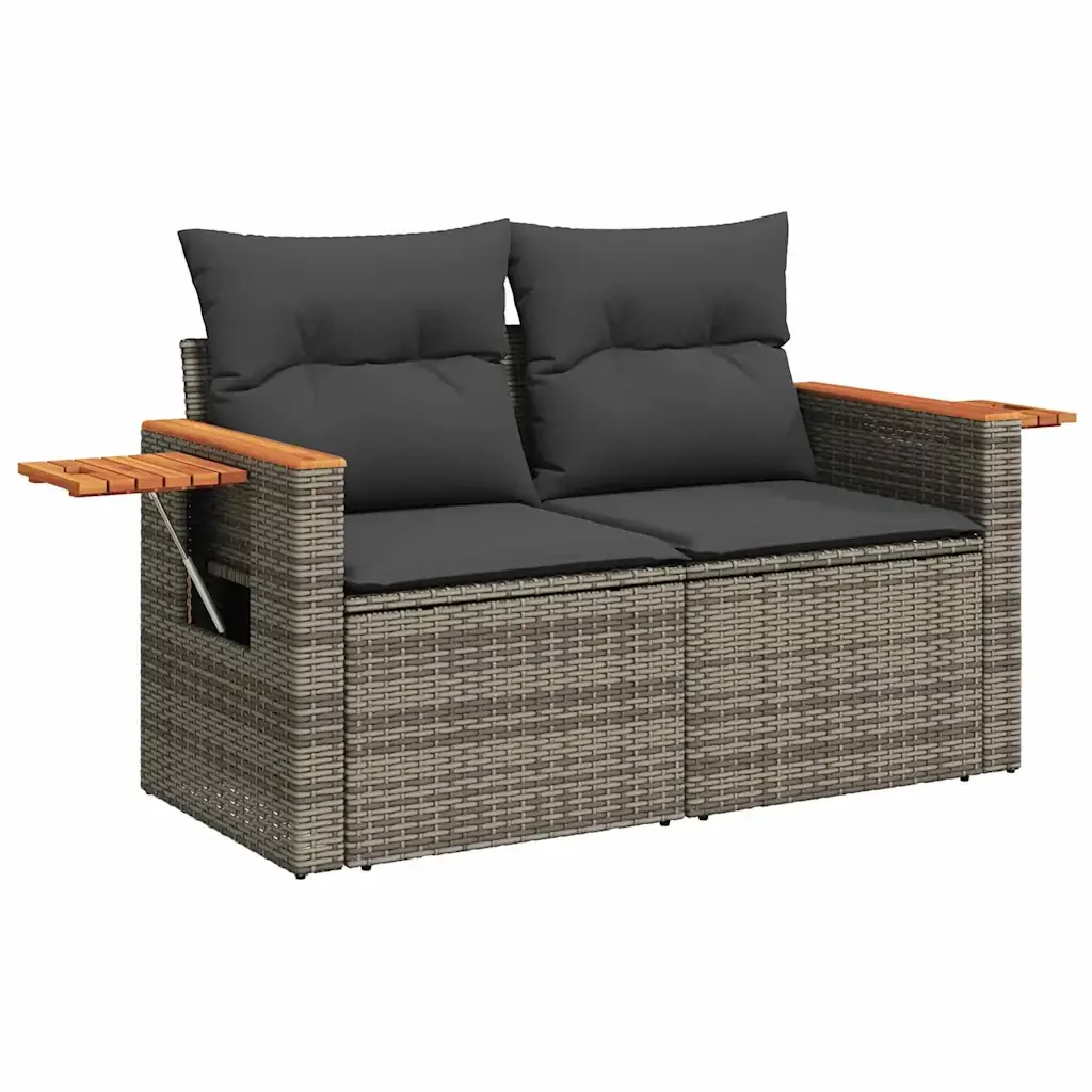 Set Divano da Giardino con cuscino 12 pcs Grigio polyrattan 3365103 - Image 6