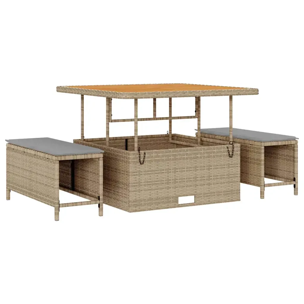Set Divano da Giardino con cuscino 8 pcs Beige polyrattan 3362257 - Image 4