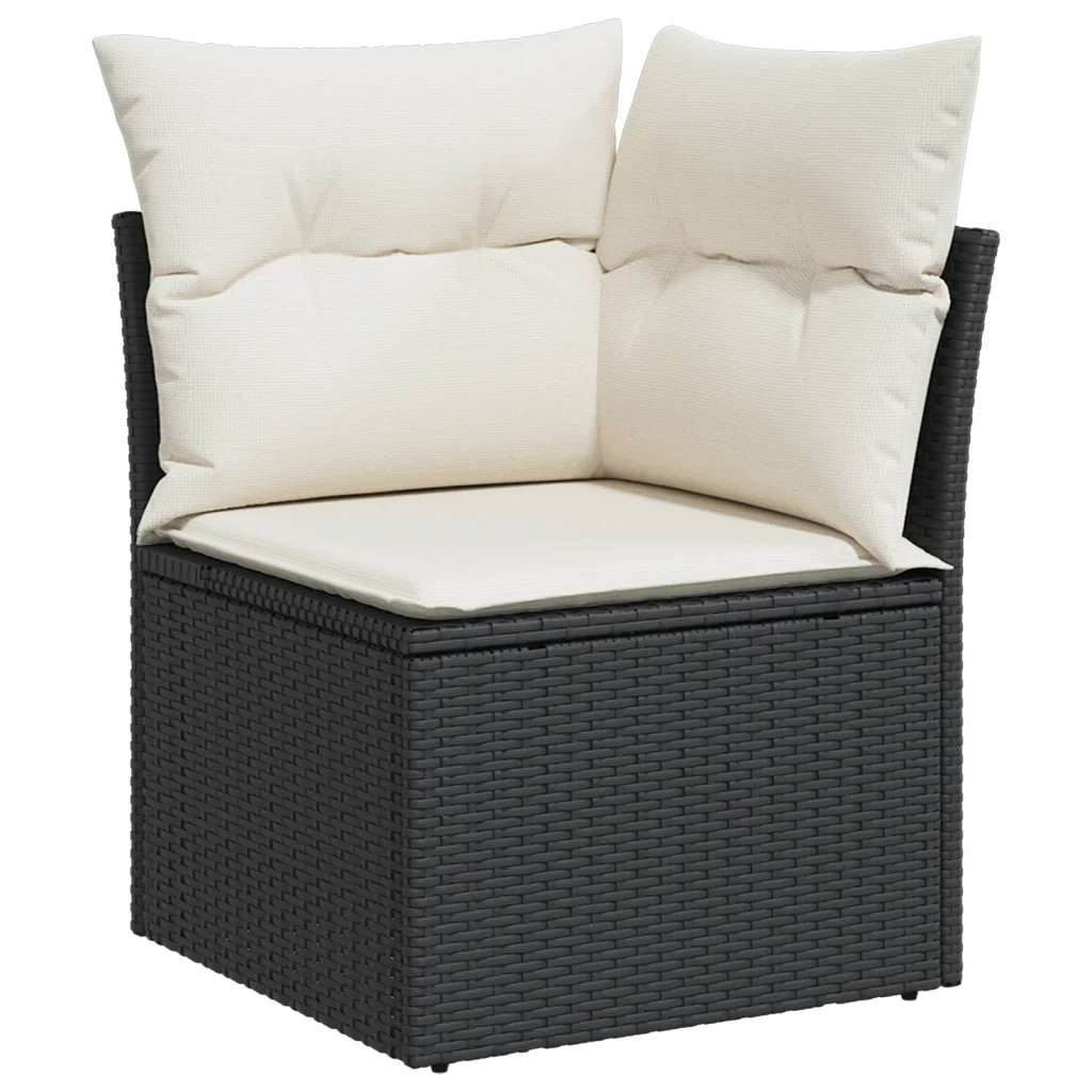 Set di Divano da Giardino 8 Pezzi con Cuscini Rattan Nero - Image 7