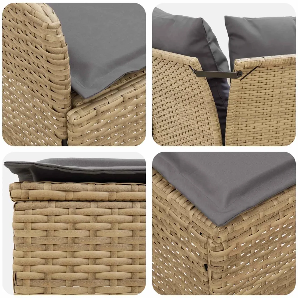 Set di Mobili 6 pcs Beige e Grigio Chiaro Rattan in PE 3422184 - Image 9