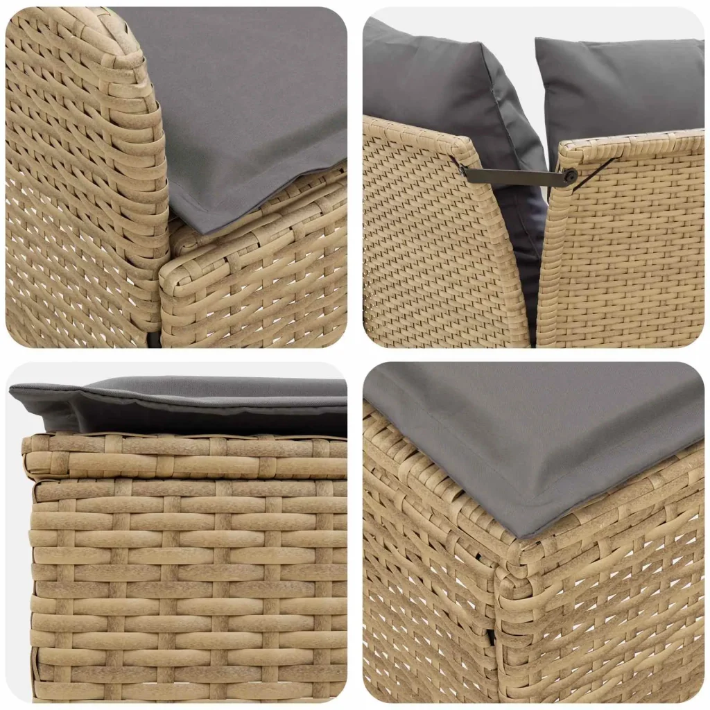 Set di Mobili 7 pcs Beige e Grigio Chiaro Rattan in PE 3422212 - Image 10