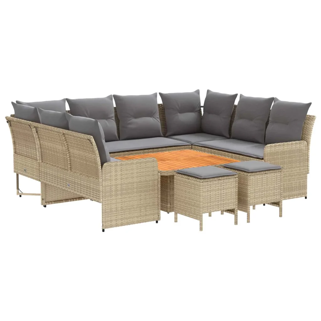 Set di Mobili 8 pcs Beige e Grigio Chiaro Rattan in PE 3422198 - Image 2