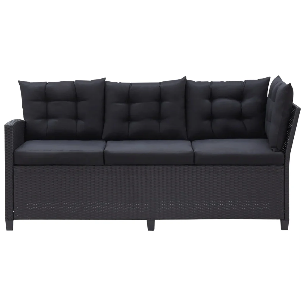 Set di mobili da esterno Nero polyrattan - Image 7