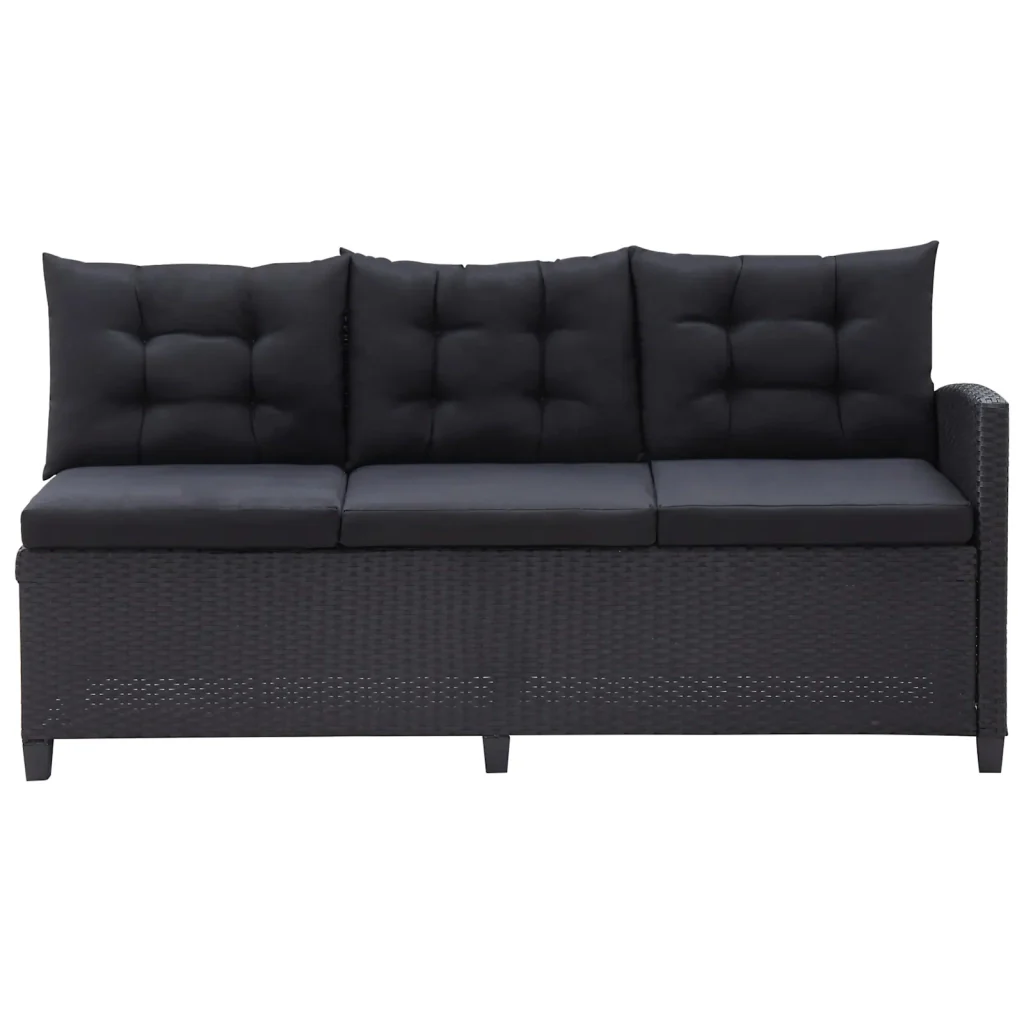 Set di mobili da esterno Nero polyrattan - Image 8