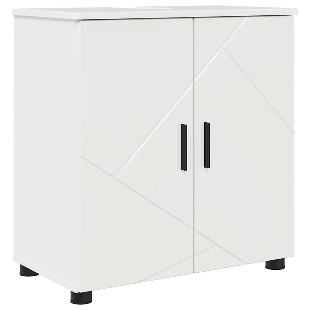 Set di mobili per il bagno con porta 4 pcs Bianco Lucido 3393007 - Image 5