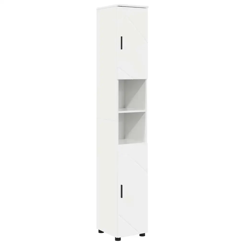 Set di mobili per il bagno con porta 4 pcs Bianco Lucido 3393007 - Image 8
