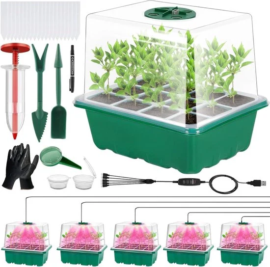 Set di propagazione per semi e semi iniziali con coperchi per la coltivazione indoor set di propagazione per semi profondi con coperchio superiore contenitore di propagazione per semi con luce per la crescita
