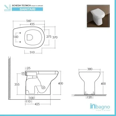 Set di sanitari completi di lavabo serie Orient con sedile incluso - Image 9