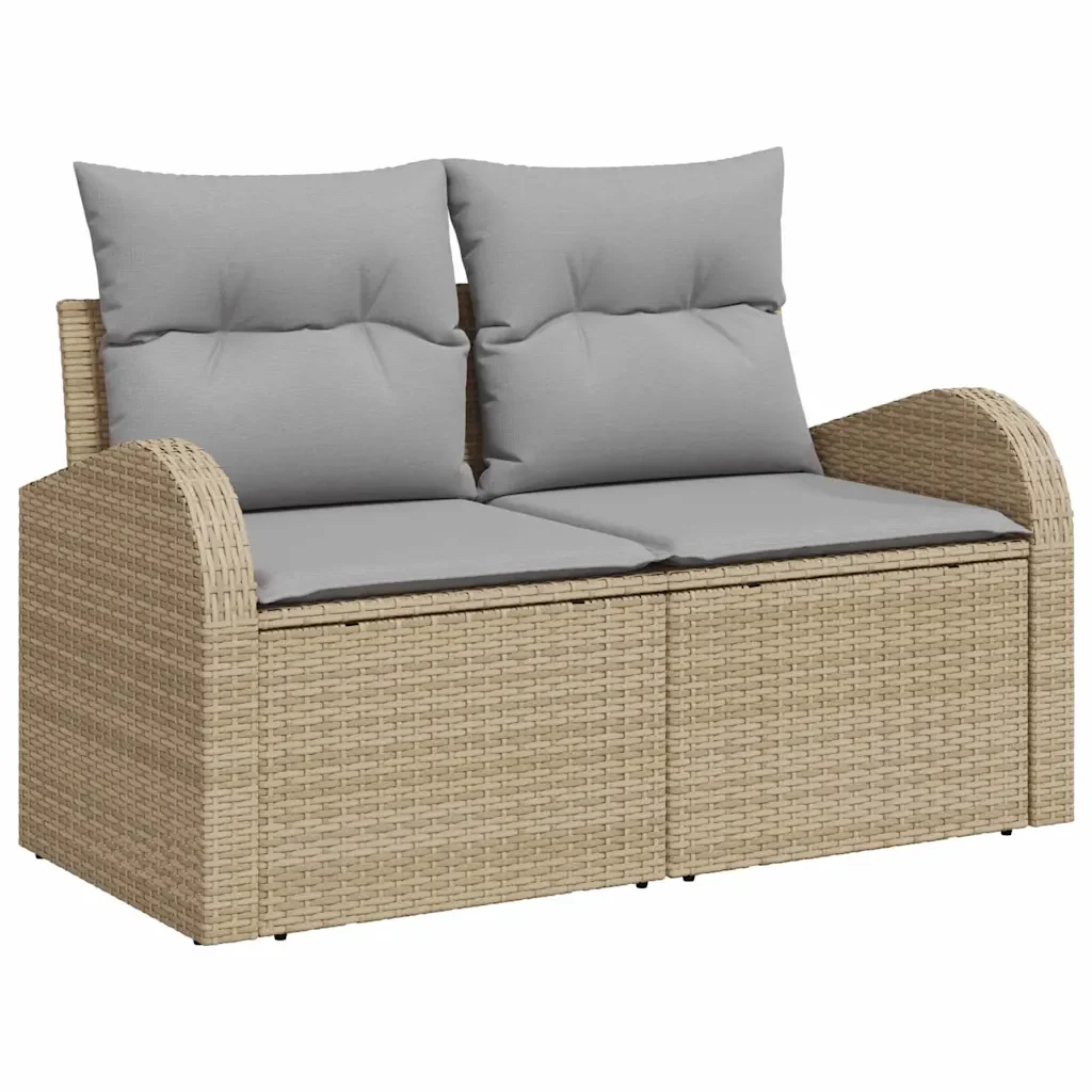 Set Divano da Giardino con cuscino 8 pcs Beige polyrattan 3362387 - Image 5
