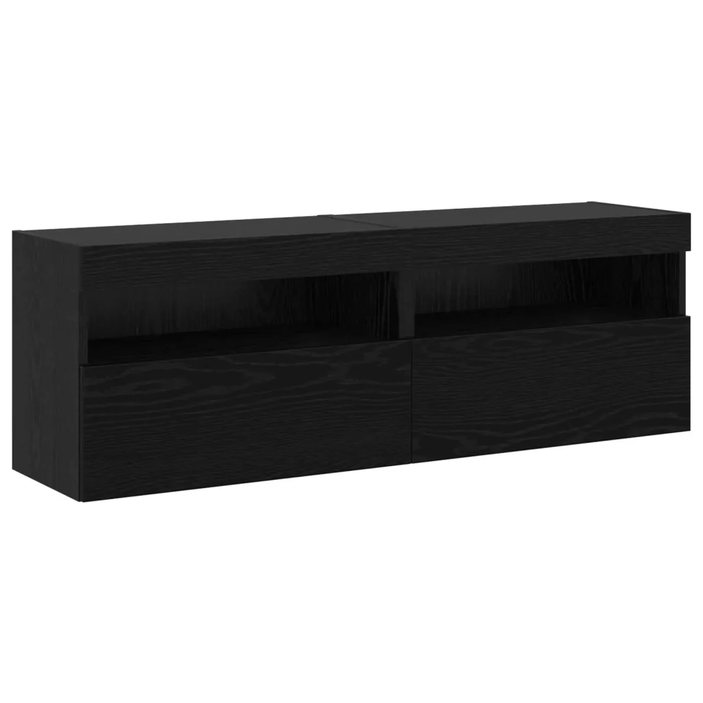 Set mobile TV 6 pcs Rovere nero Legno multistrato 3334382 - Image 8