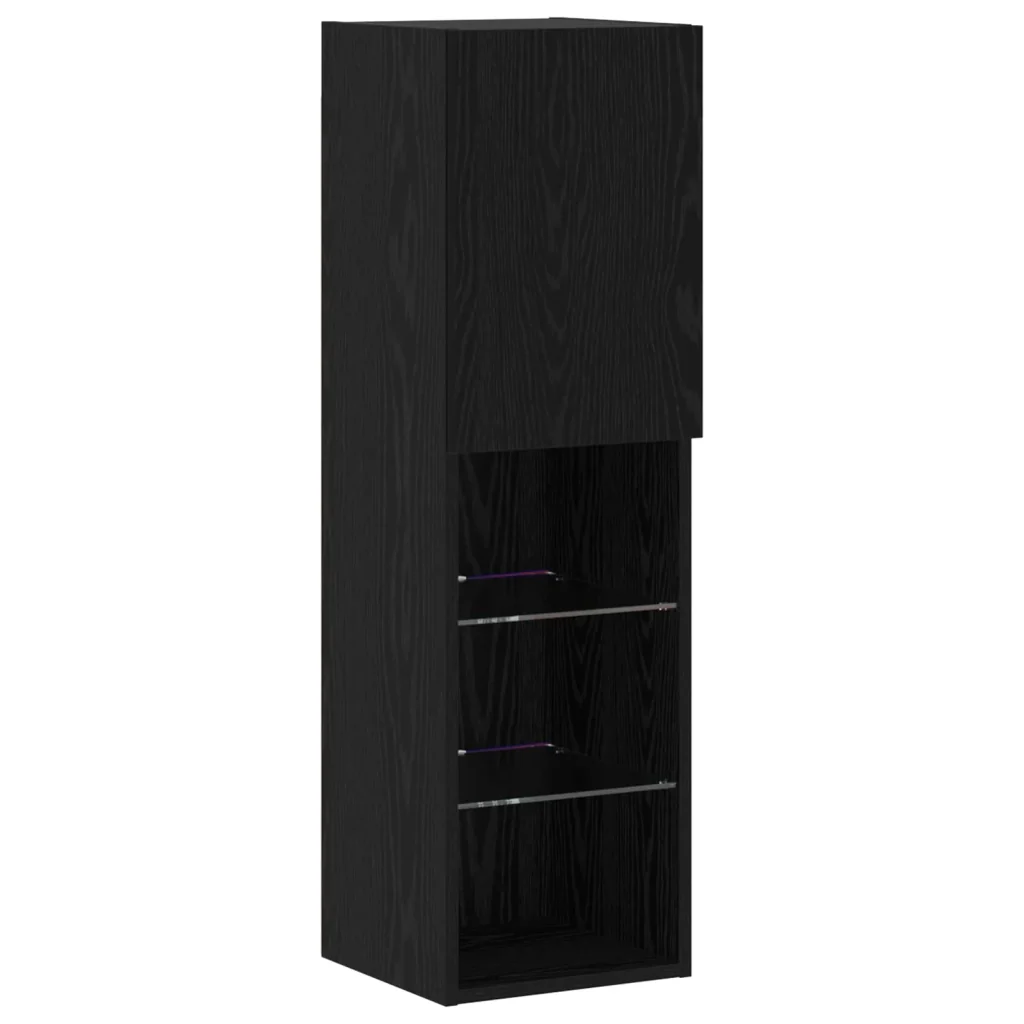Set mobile TV 6 pcs Rovere nero Legno multistrato 3334382 - Image 9