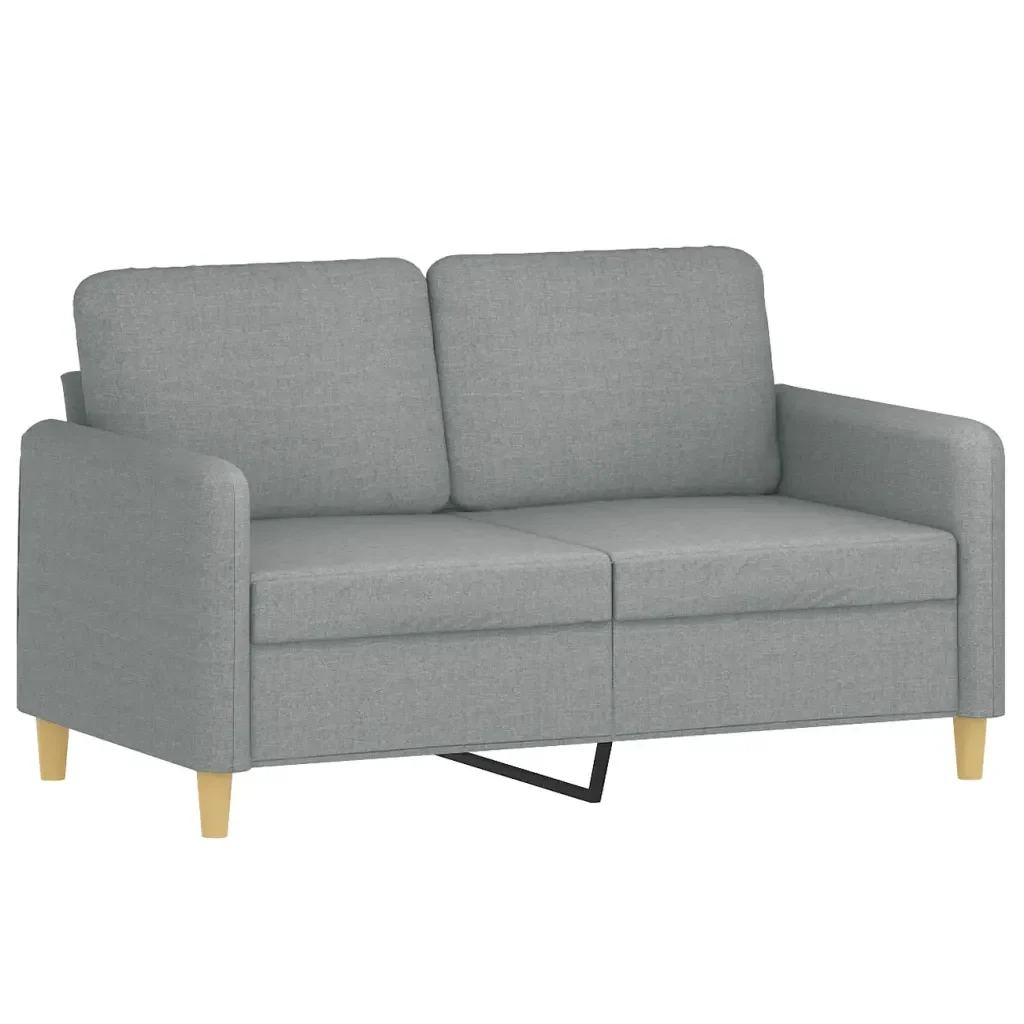 Set Divani 2 pz con Cuscini Grigio Chiaro in Tessuto - Image 3