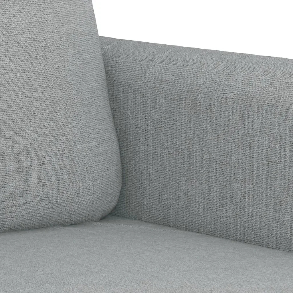 Set Divani 2 pz con Cuscini Grigio Chiaro in Tessuto - Image 4