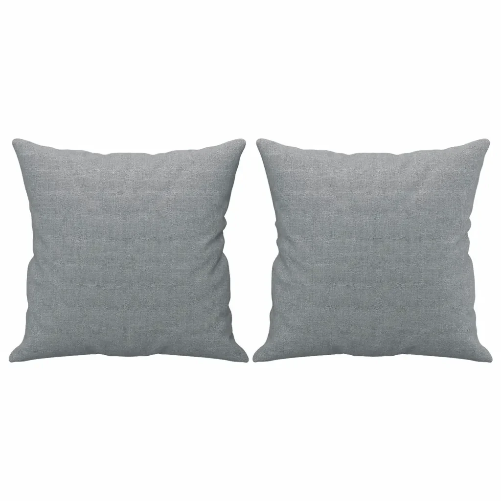 Set Divani 2 pz con Cuscini Grigio Chiaro in Tessuto - Image 5