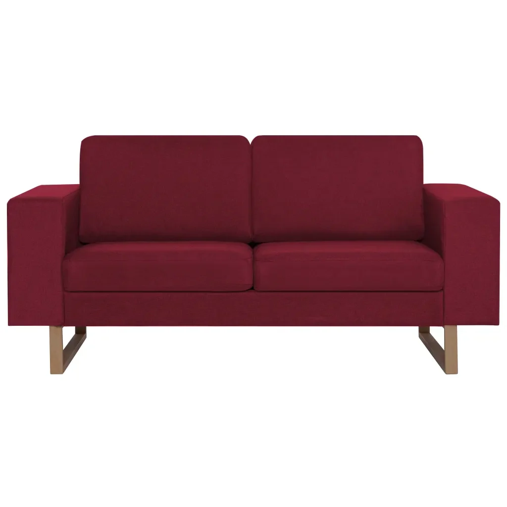 Set Divani 2 pz in Tessuto Rosso Vino - Image 6