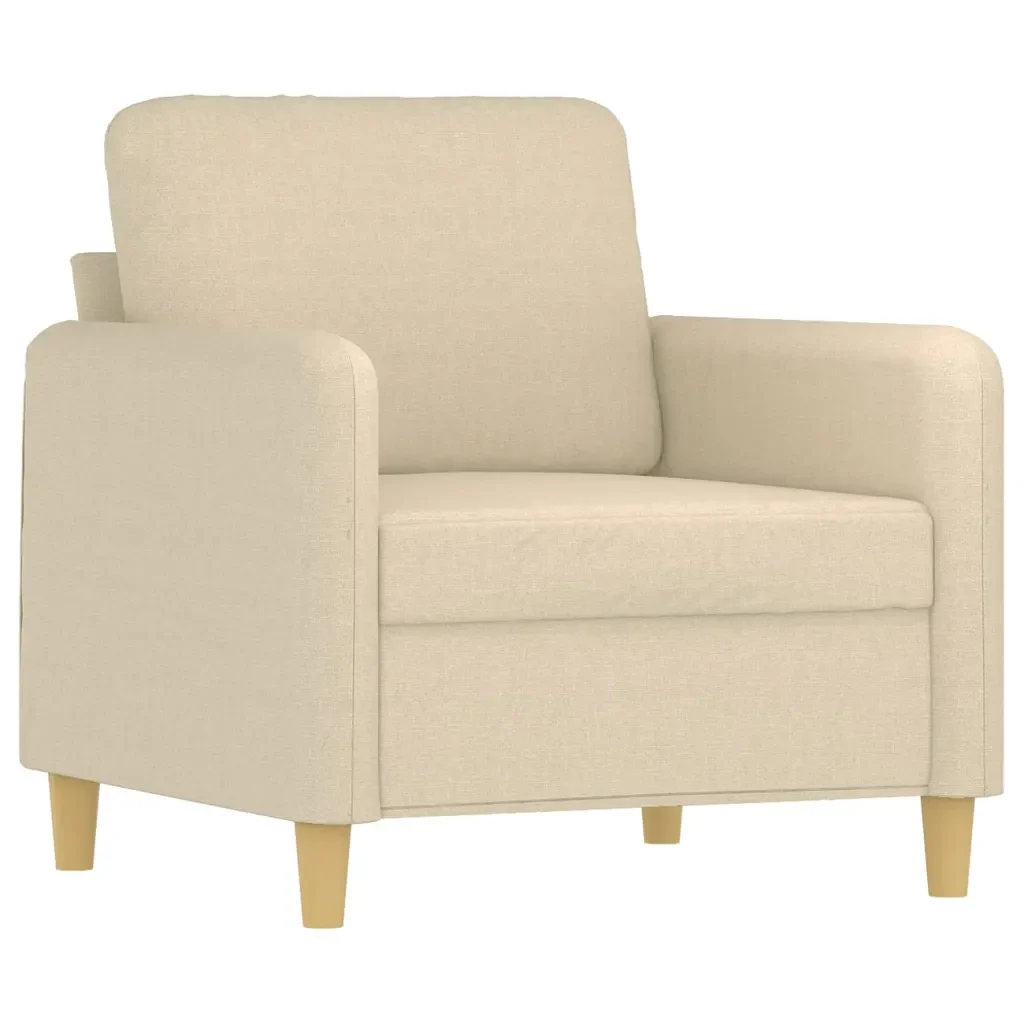 Set Divani 3 pz con Cuscini Crema in Tessuto - Image 3