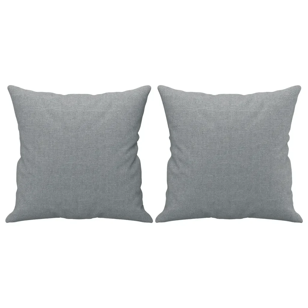 Set Divani 3 pz con Cuscini Grigio Chiaro in Tessuto - Image 6
