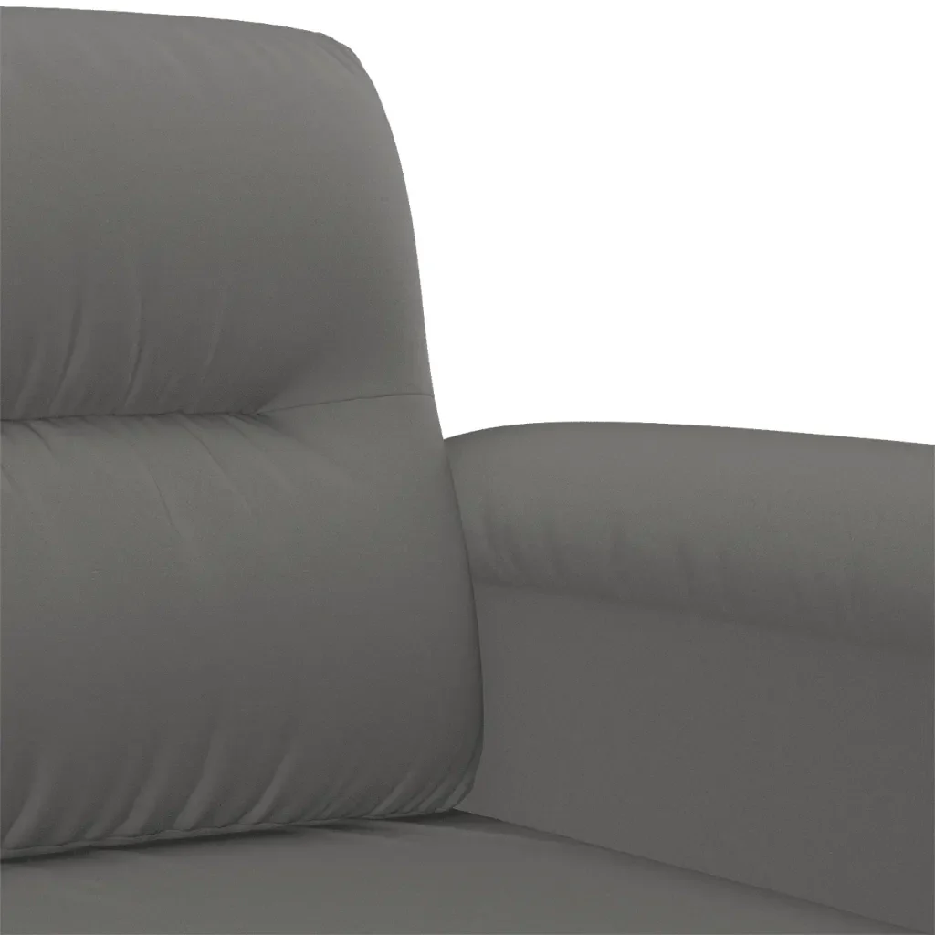 Set Divani 3 pz con Cuscini Grigio Scuro in Tessuto Microfibra - Image 5