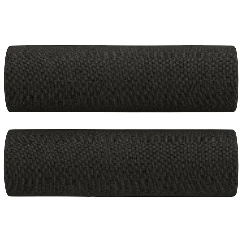 Set Divani 3 pz con Cuscini Nero in Tessuto - Image 5