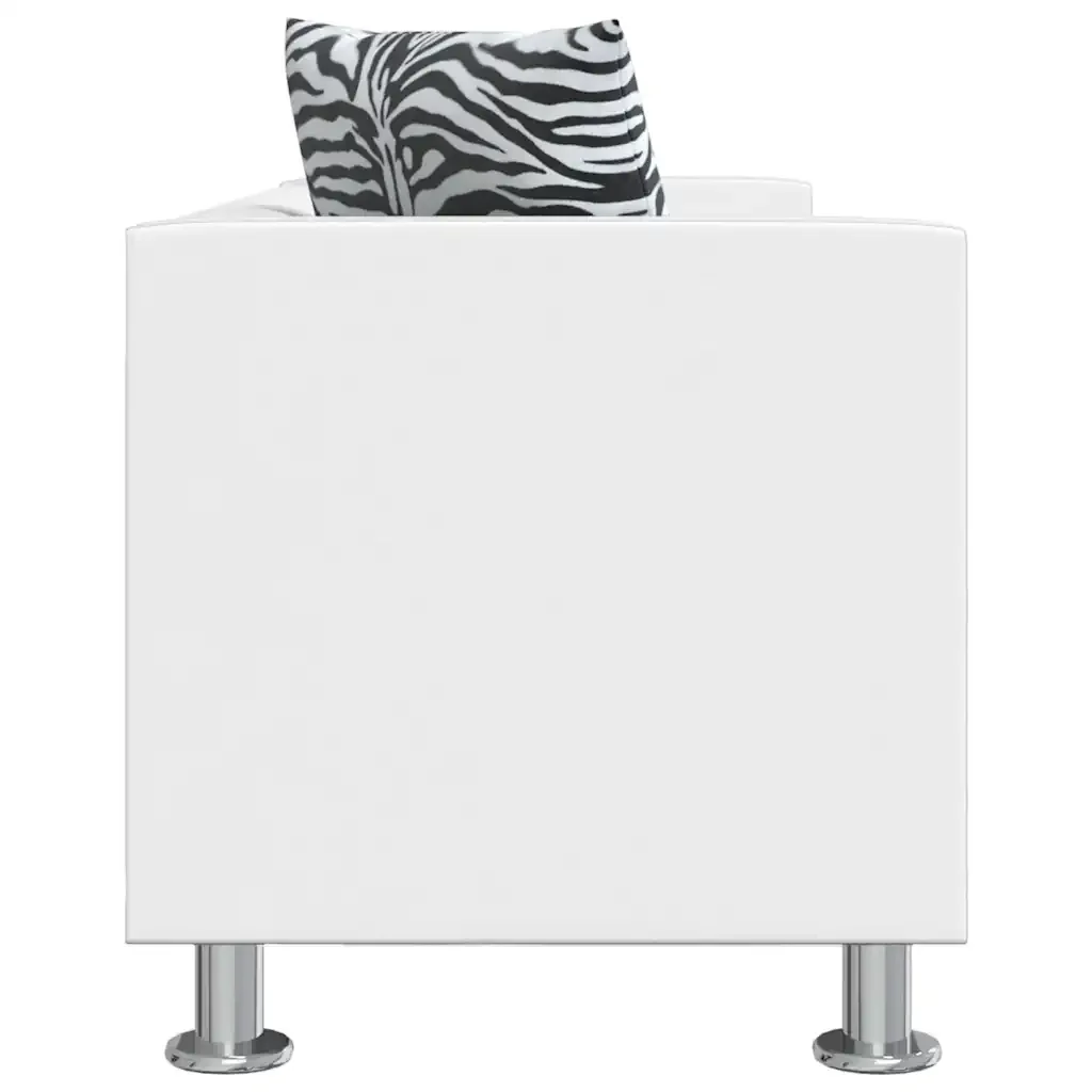 Set Divani a 2 e a 3 Posti in Similpelle Bianco 272180 - Image 6