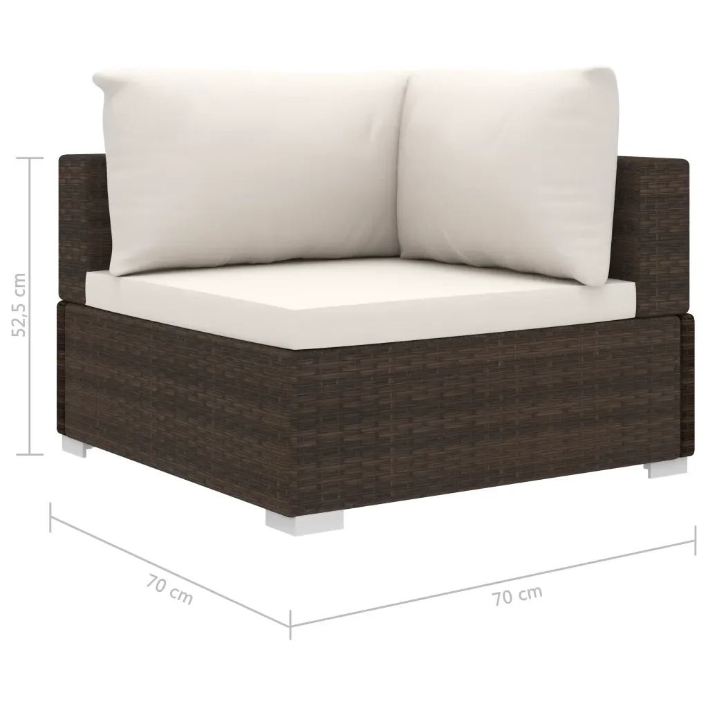 Set Divani da Giardino 10 pz con Cuscini in Polyrattan Marrone 46814 - Image 10