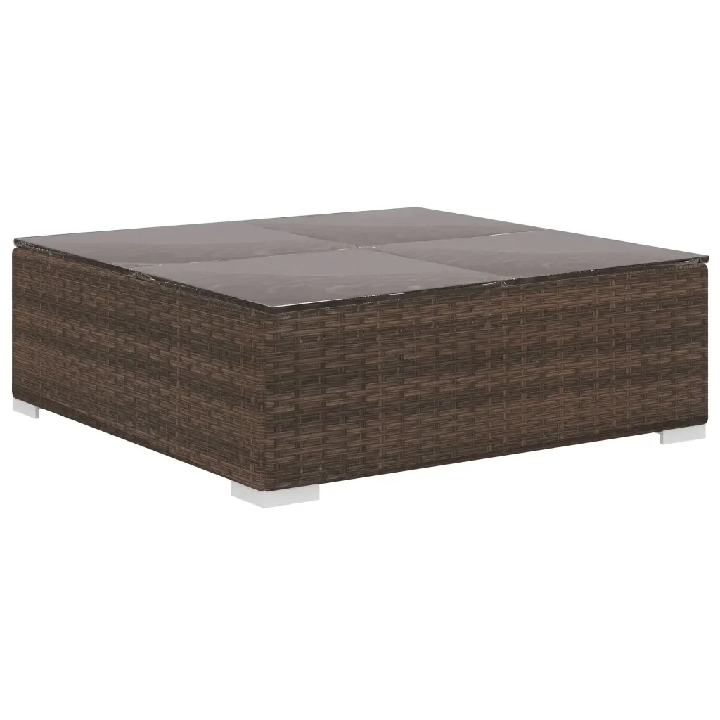 Set Divani da Giardino 10 pz con Cuscini in Polyrattan Marrone 46814 - Image 7