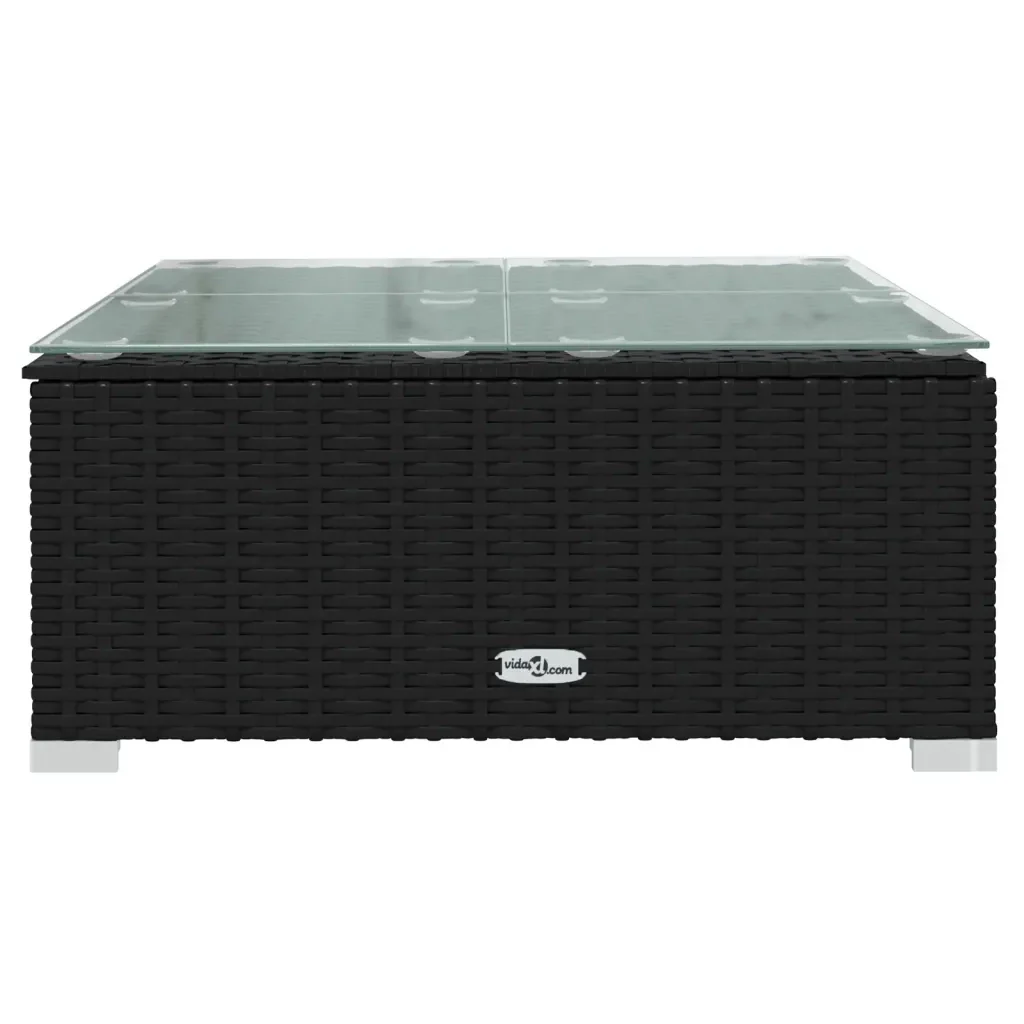 Set Divani da Giardino 10 pz con Cuscini in Polyrattan Nero 3101977 - Image 8