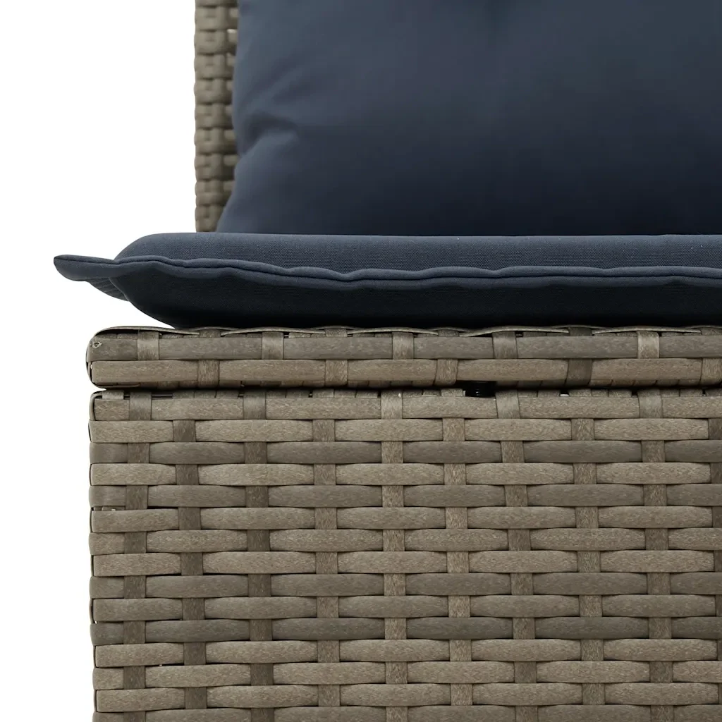 Set Divani da Giardino 11 pz con Cuscini in Polyrattan Grigio - Image 5