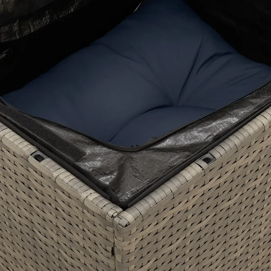 Set Divani da Giardino 11 pz con Cuscini in Polyrattan Grigio - Image 6