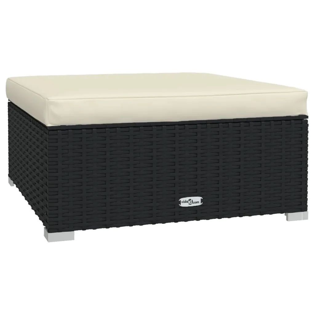 Set Divani da Giardino 11 pz con Cuscini in Polyrattan Nero - Image 6