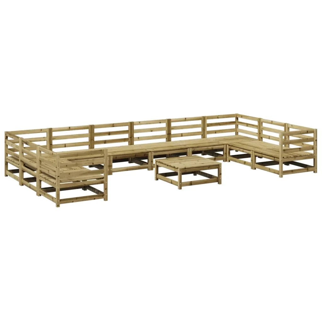 Set Divani da Giardino 11 pz in Legno Impregnato di Pino 3299647 - Image 2