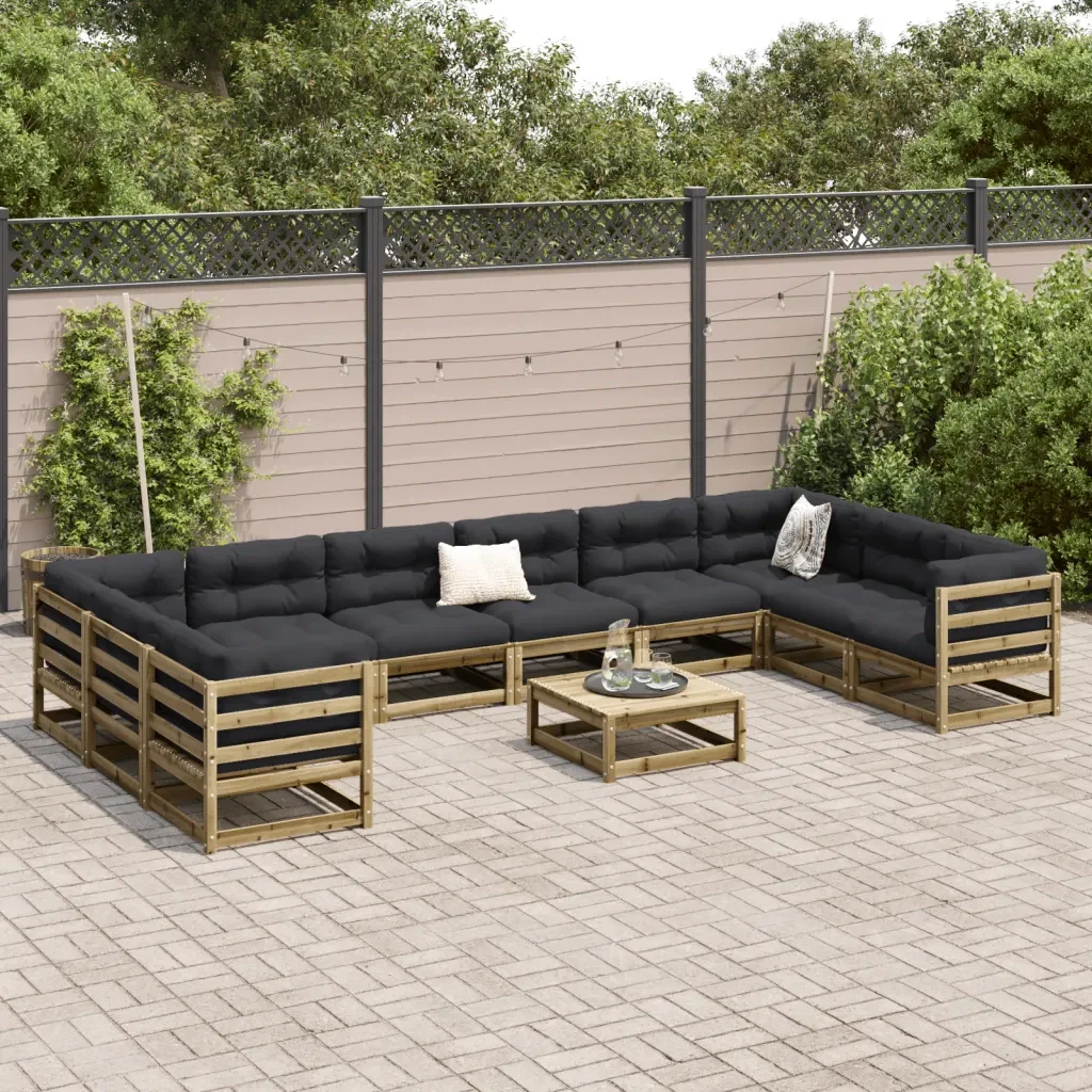 Set Divani da Giardino 11 pz in Legno Impregnato di Pino 3299647 - Image 3