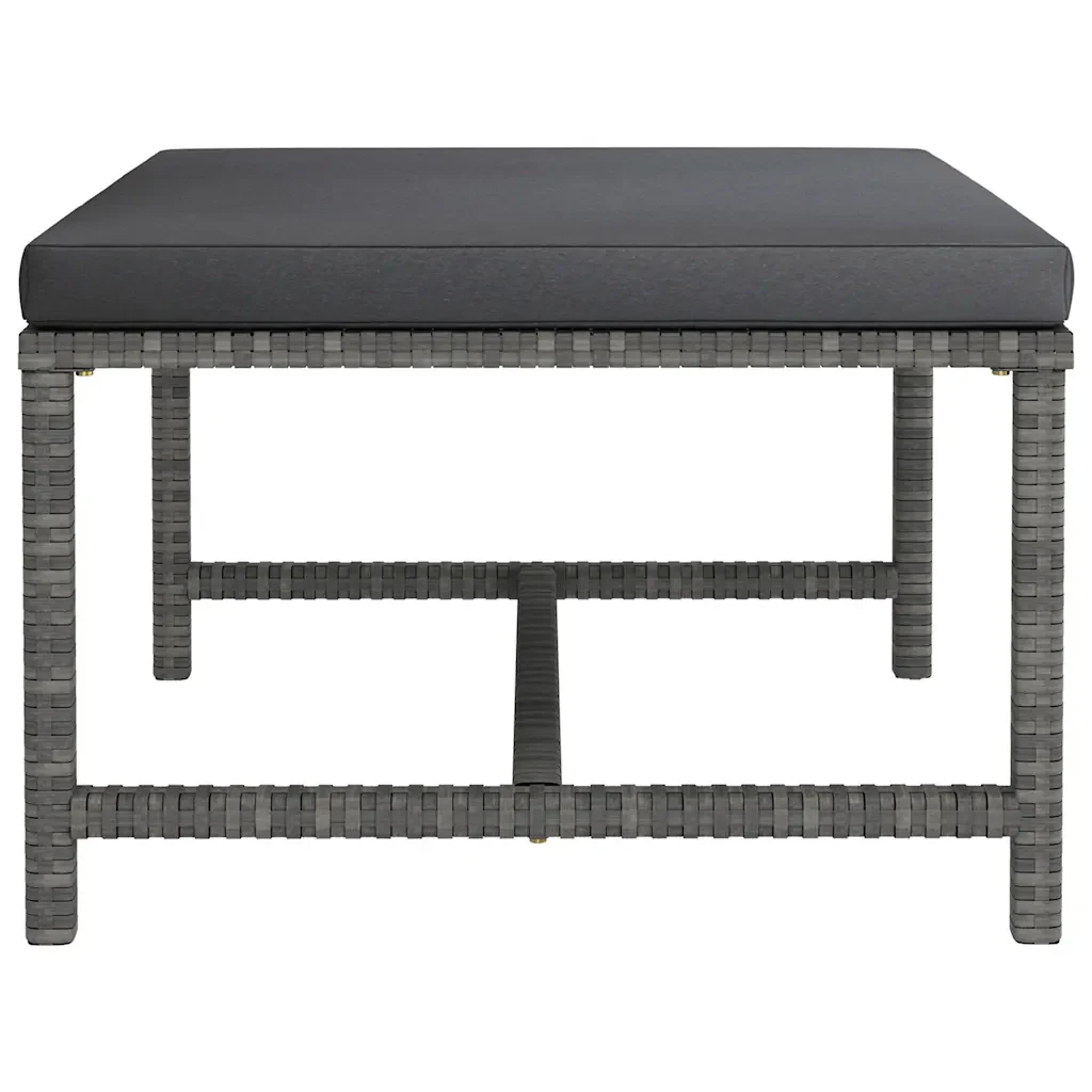 Set Divani da Giardino 12 pz con Cuscini in Polyrattan Grigio 3059777 - Image 10