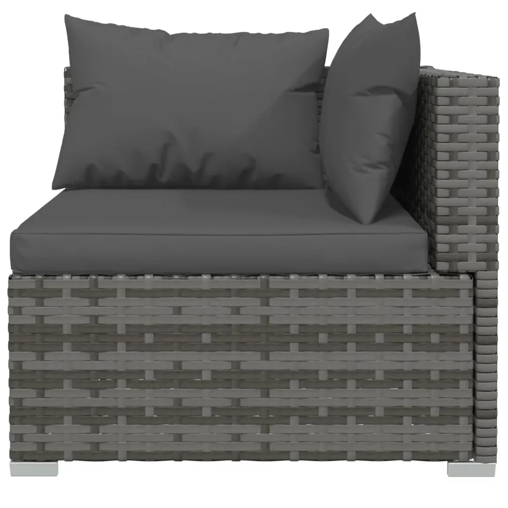 Set Divani da Giardino 12 pz con Cuscini in Polyrattan Grigio 3102093 - Image 4