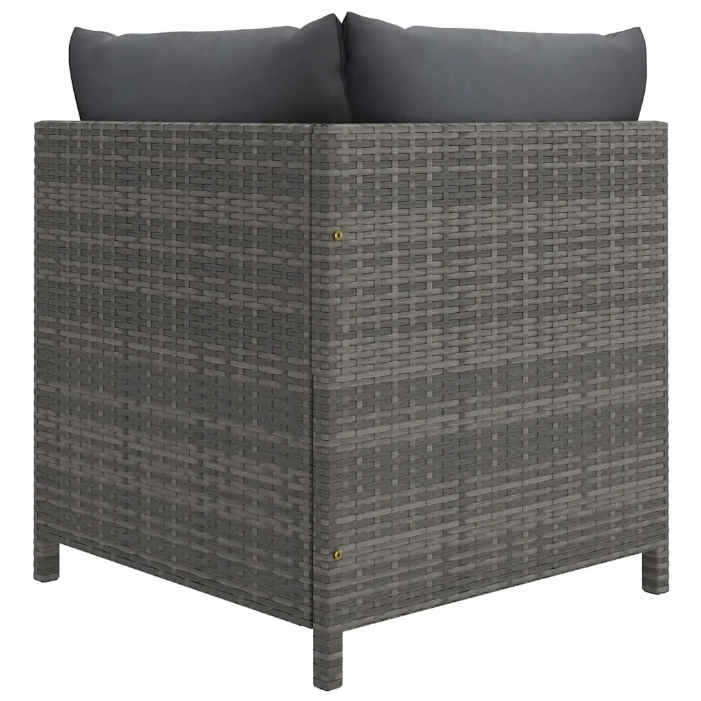Set Divani da Giardino 12 pz con Cuscini in Polyrattan Grigio 3059777 - Image 5