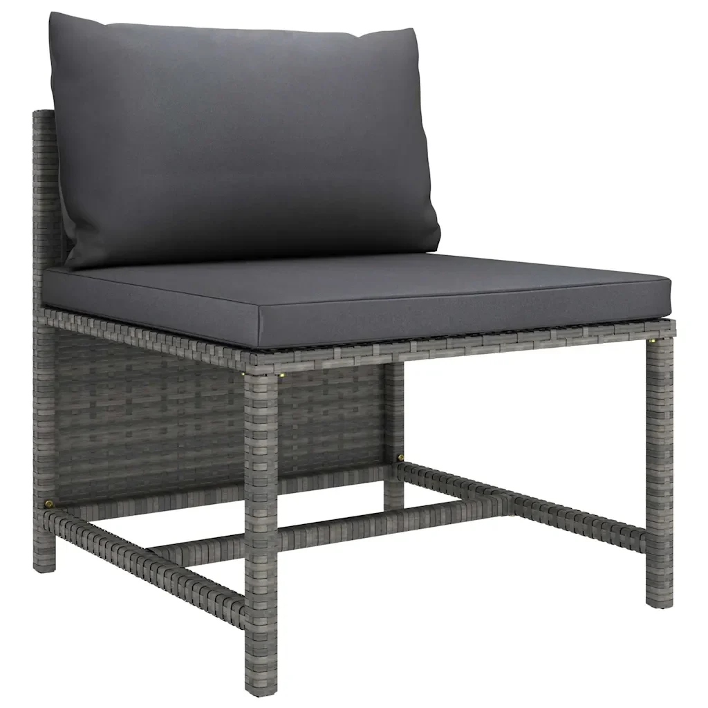 Set Divani da Giardino 12 pz con Cuscini in Polyrattan Grigio 3059777 - Image 6