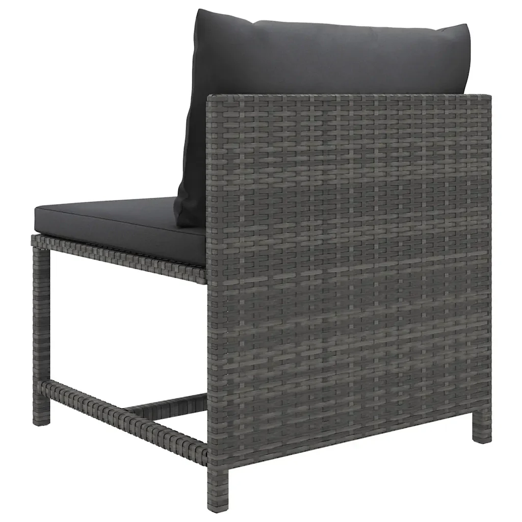 Set Divani da Giardino 12 pz con Cuscini in Polyrattan Grigio 3059777 - Image 8
