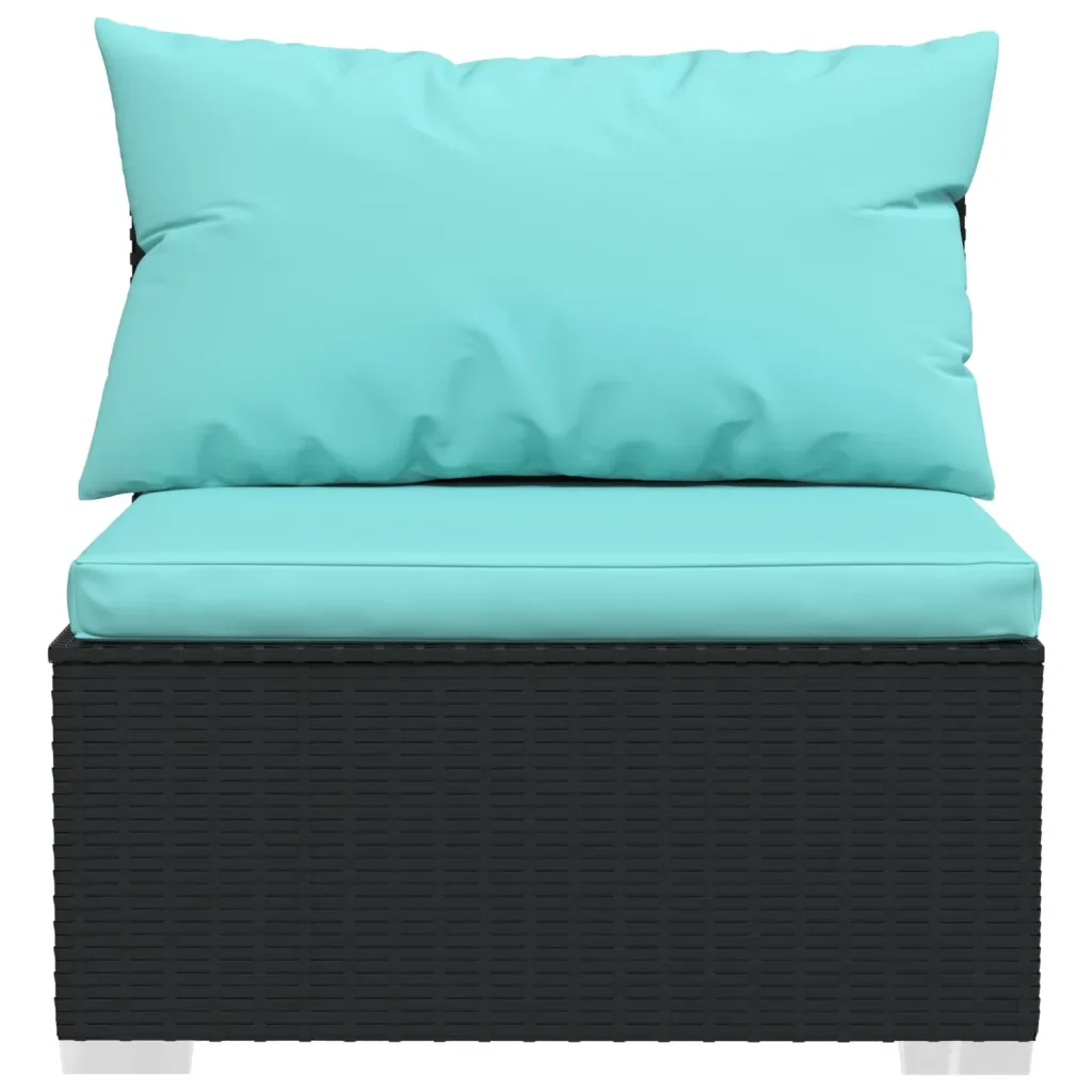 Set Divani da Giardino 12 pz con Cuscini in Polyrattan Nero 3101585 - Image 6
