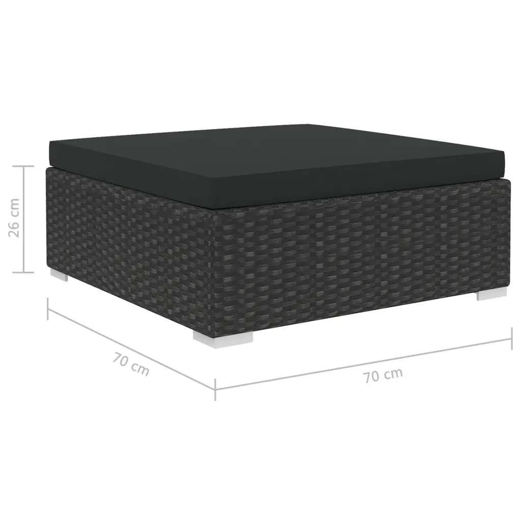 Set Divani da Giardino 12 pz con Cuscini in Polyrattan Nero 46764 - Image 10
