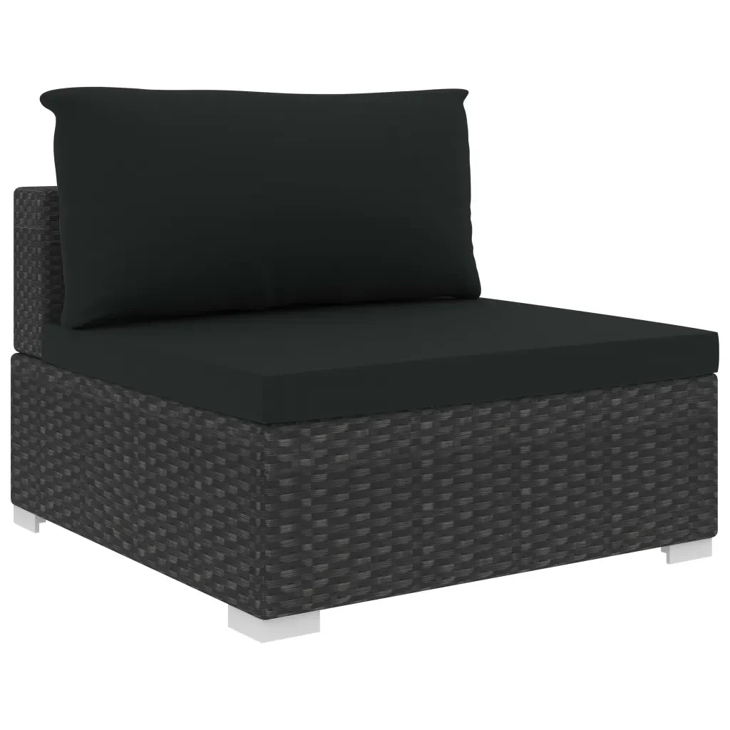 Set Divani da Giardino 12 pz con Cuscini in Polyrattan Nero 46764 - Image 5