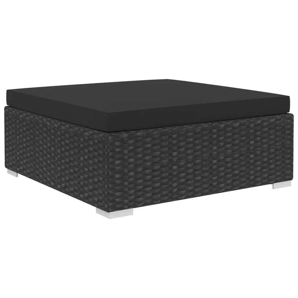 Set Divani da Giardino 12 pz con Cuscini in Polyrattan Nero 46764 - Image 6
