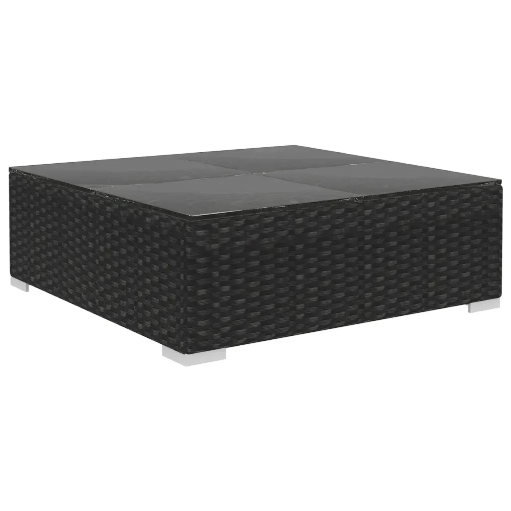 Set Divani da Giardino 12 pz con Cuscini in Polyrattan Nero 46764 - Image 7