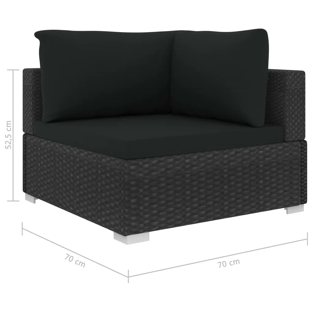 Set Divani da Giardino 12 pz con Cuscini in Polyrattan Nero 46764 - Image 8