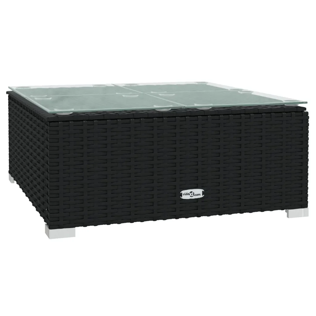 Set Divani da Giardino 13 pz con Cuscini in Polyrattan Nero 3101593 - Image 7