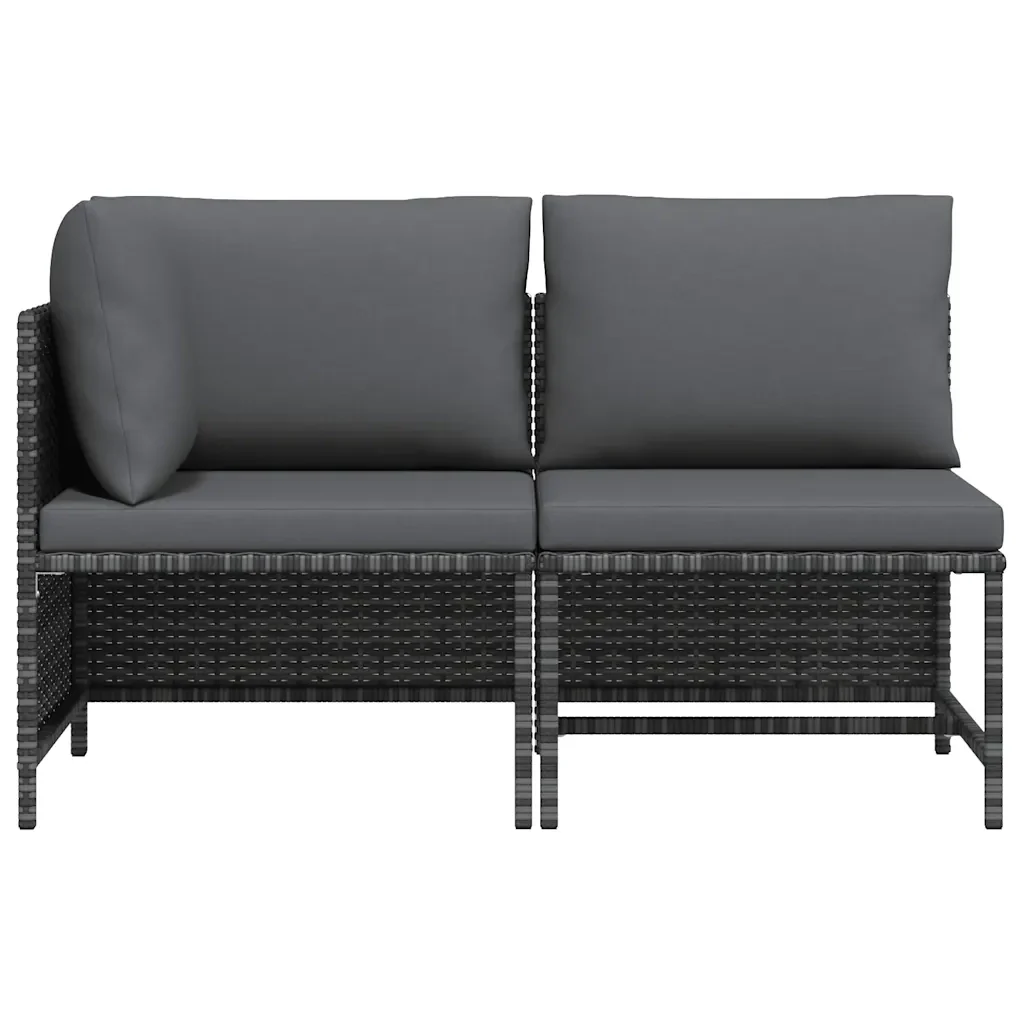 Set Divani da Giardino 2 pz con Cuscini in Polyrattan Grigio 313506 - Image 3